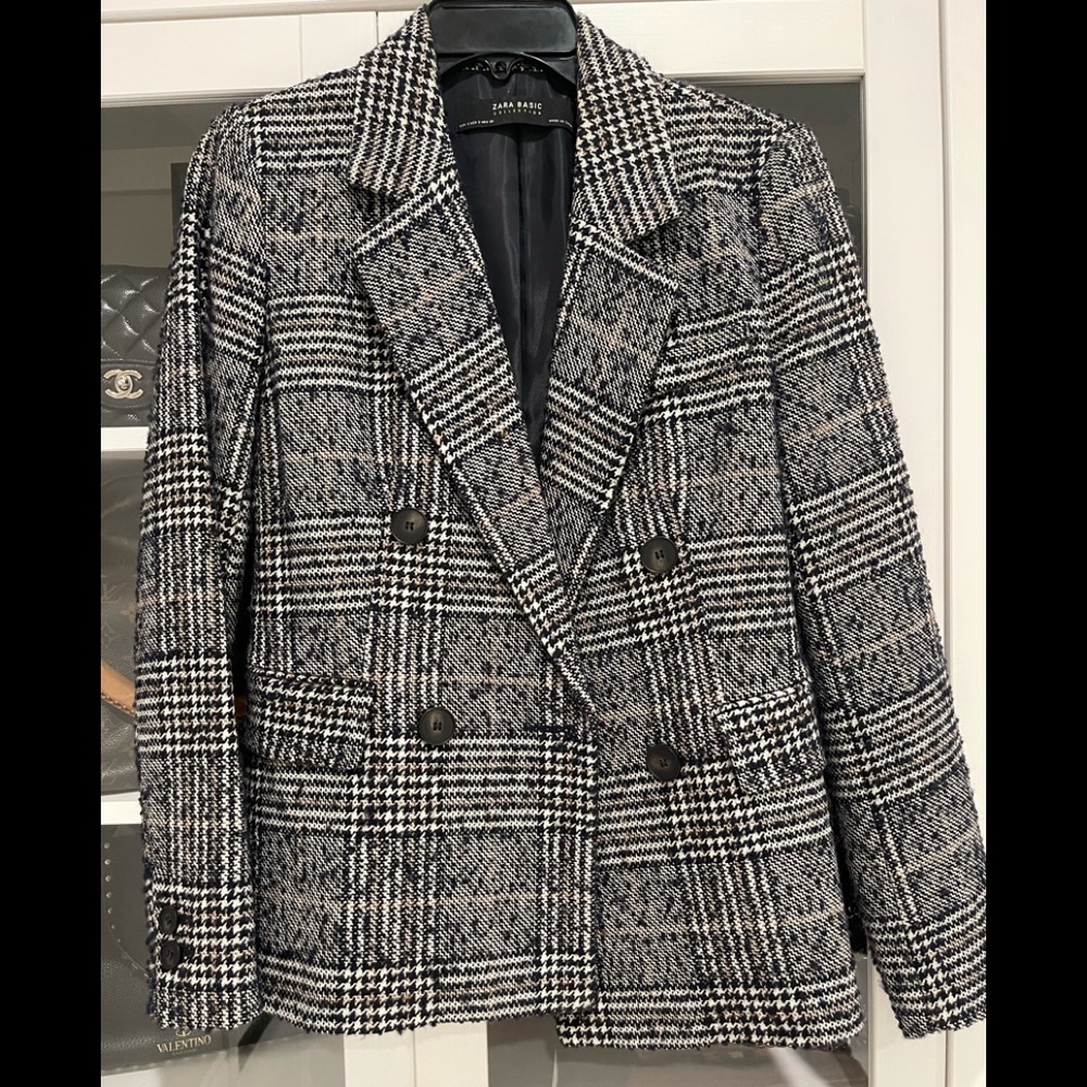 ZARA checkered blazer (S)